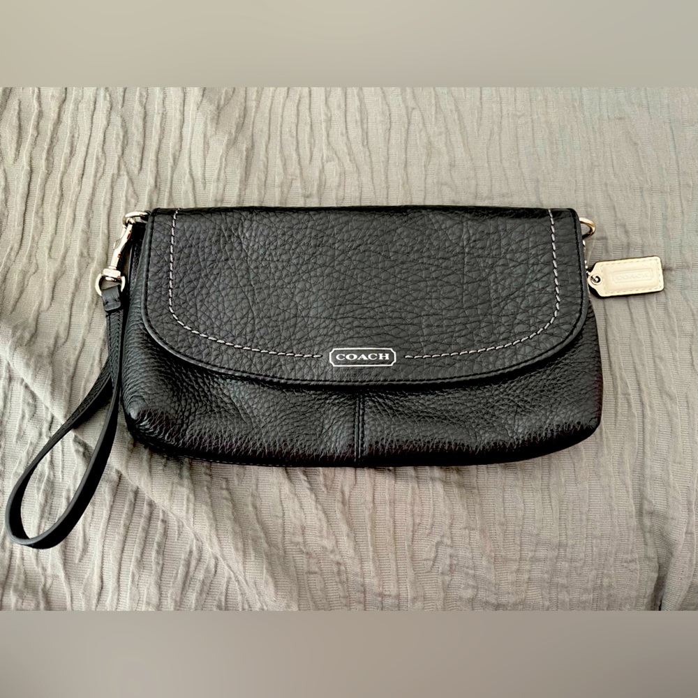 Like new black Coach wristlet